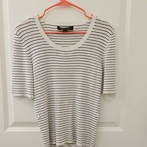 Kasper Black & White Large Striped Tee (Read Description)